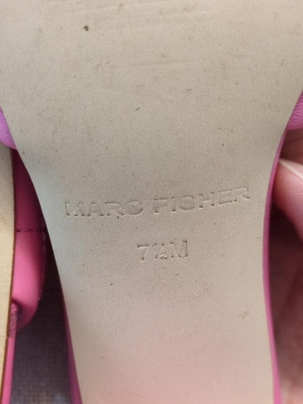 Marc Fisher Pink Quilted Stud Block Heel Mule - Picture 5 of 5